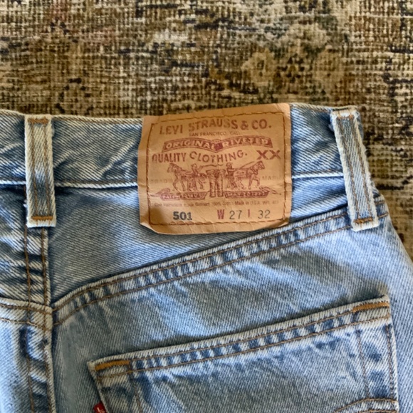 Levi's Denim - Levi’s 501 Button Fly Jeans (size 27 32, legs have been altered & tapered)